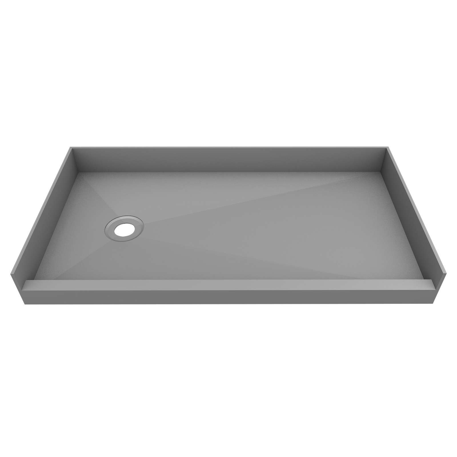 60 in X 32 in Single Curb Shower Pan with Left Drain