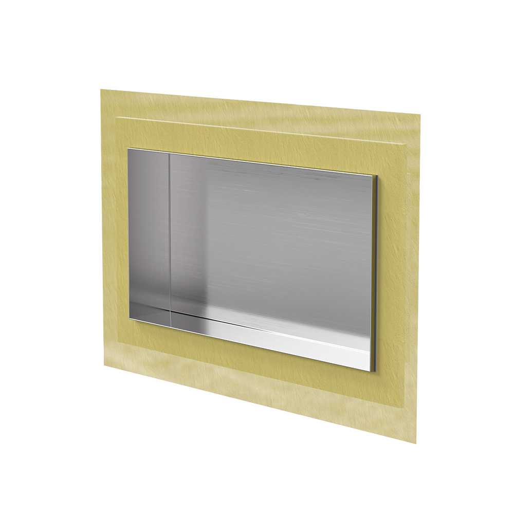 16" x 28" SS Brushed Rectangular Stainless Steel Shower Niche No Tile Needed