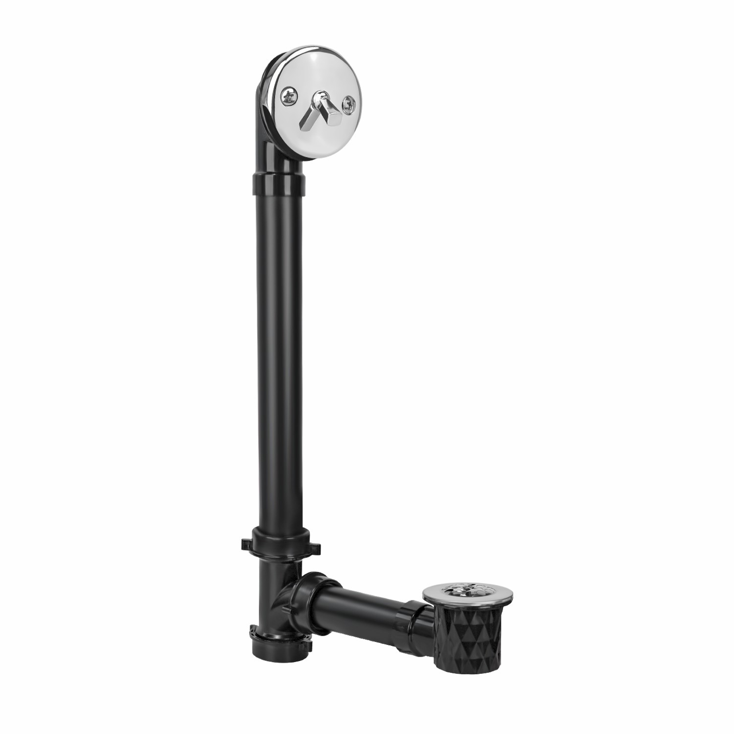 Tubular Bathtub Drain Trip Lever Overflow Faceplate ABS Tube Waste Overflow Kit