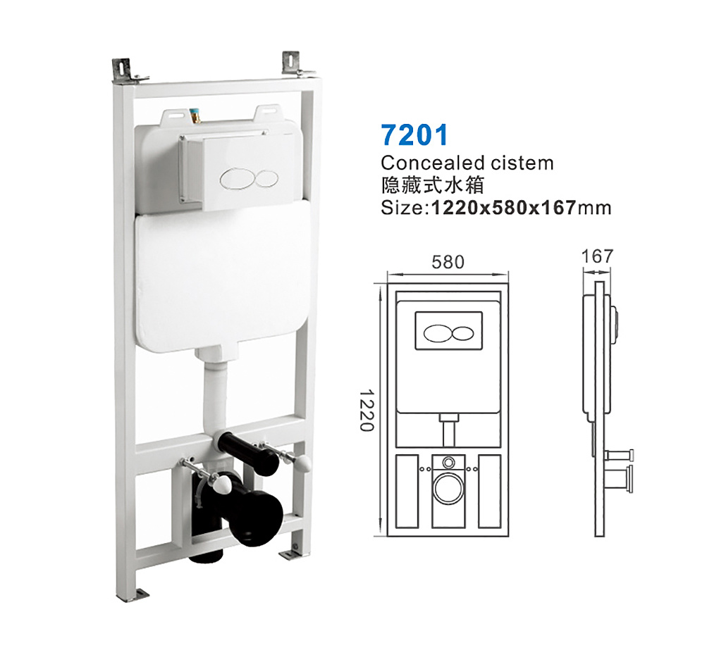 7201-quality wall hanging toilet tank