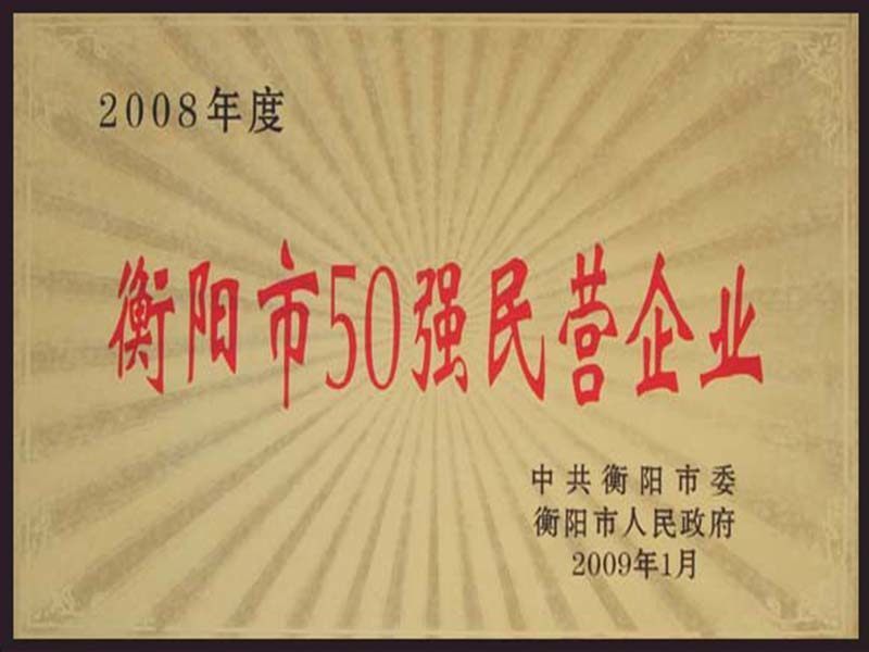 2008年度衡陽市50強民營企業(yè) 2008年度衡陽市50強民營企業(yè)