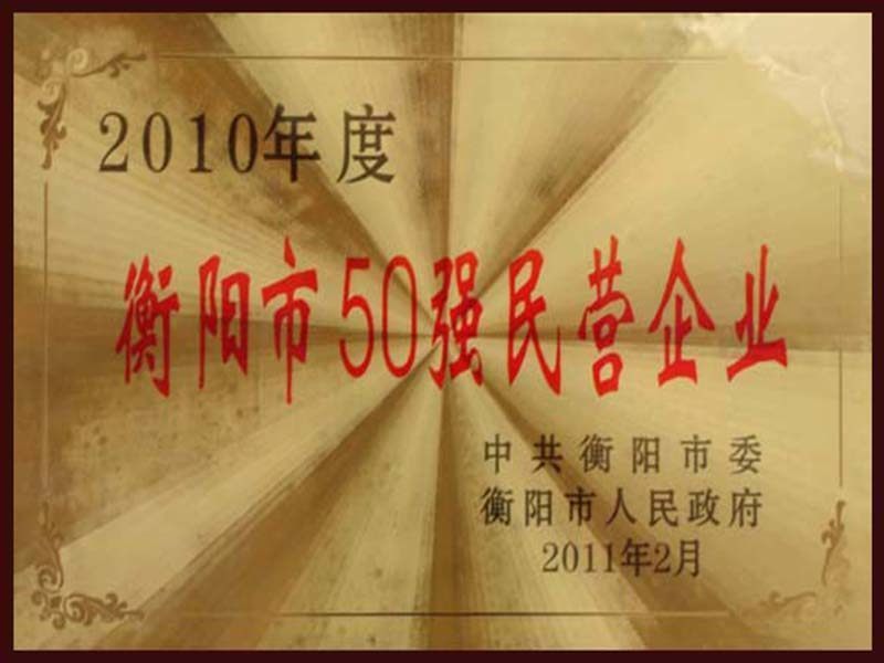 2010年度衡陽市50強民營企業(yè) 2010年度衡陽市50強民營企業(yè)