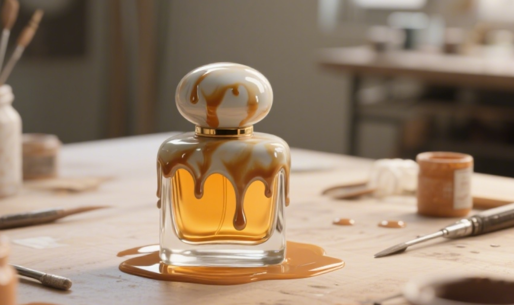 Condensation of Glaze into Poetry: Fingertip Art of perfume Bottle Cap and Glaze Dropping Process