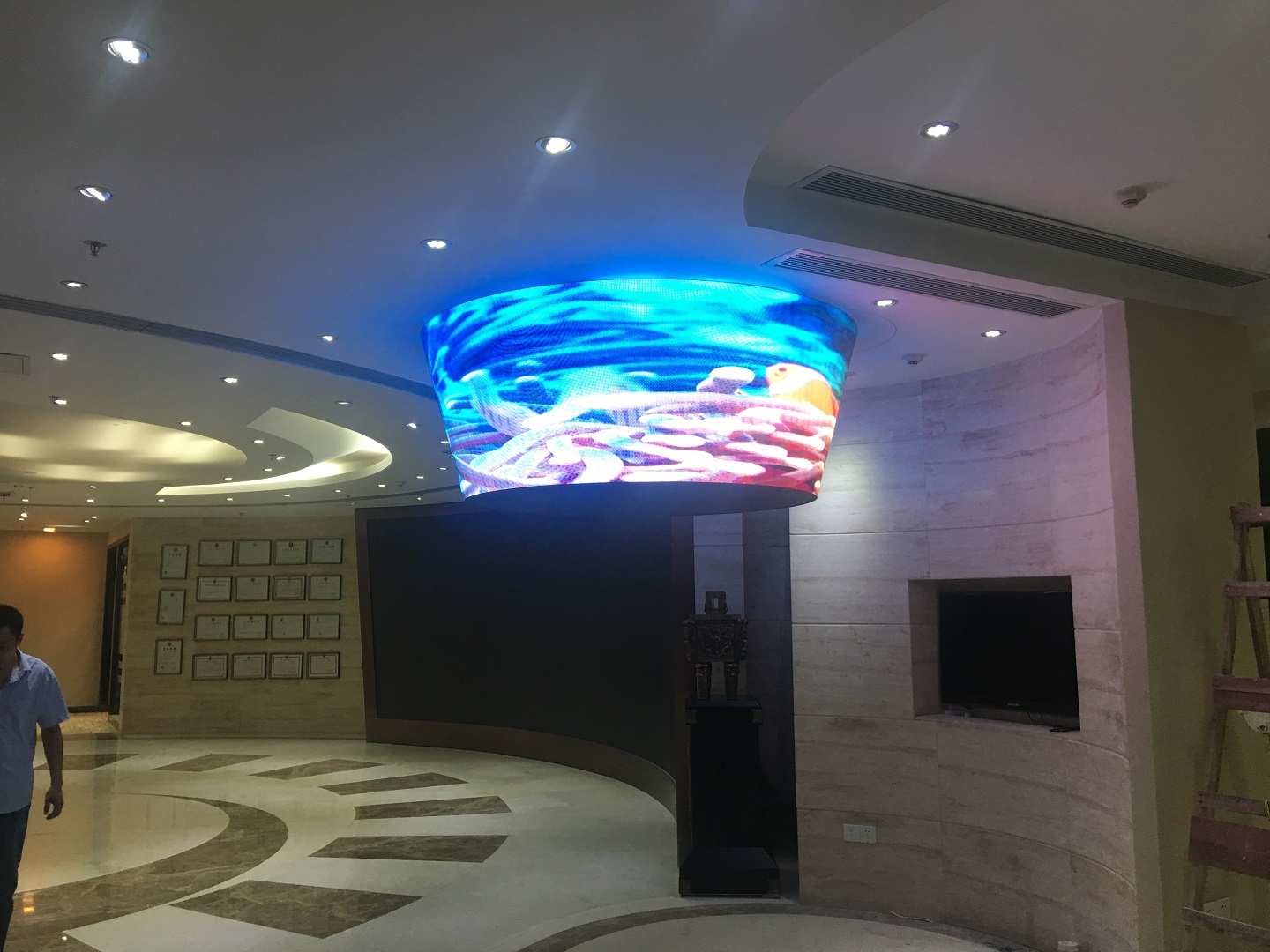 P3 indoor cone shape LED display in shenzhen stock exchange center
