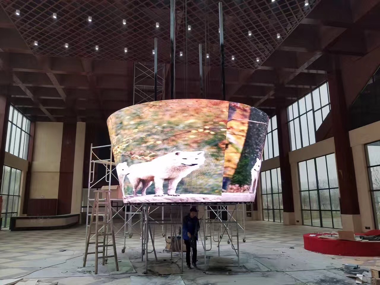 P5 indoor 45sqm cone shape LED display in Jiangxi Shangrao