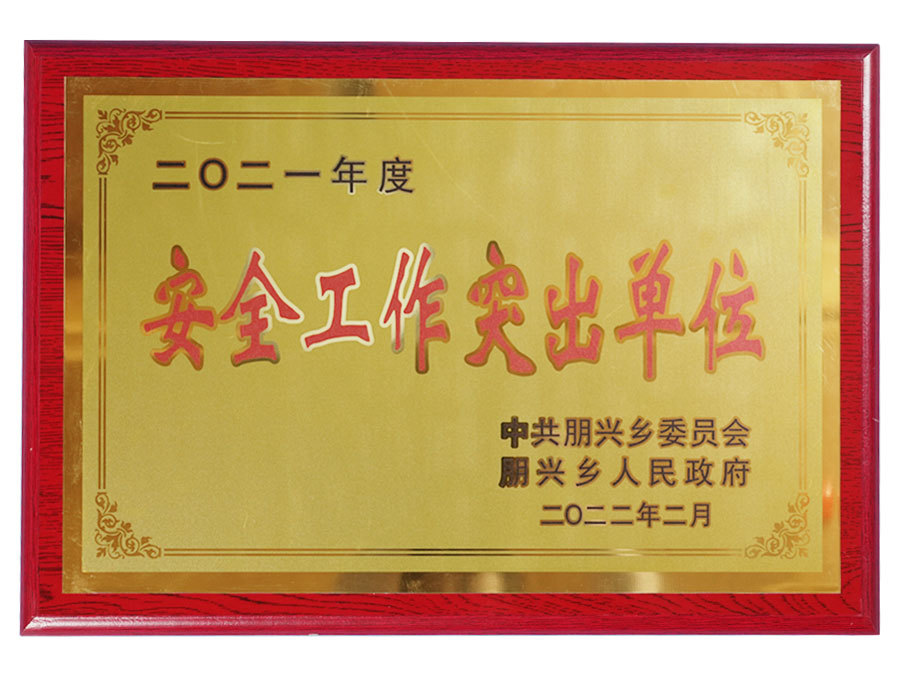 二0二一年度安全工作突出单位
