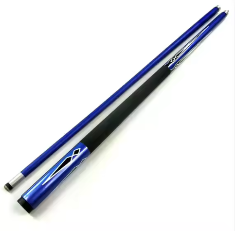 13mm billiard cue with blue carbon fiber copper ferrule 1/2 split gray material stainless steel joint