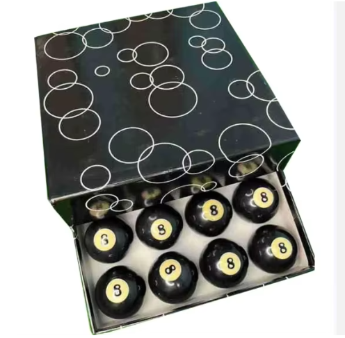 2 1/4 inch black 8-ball resin billiards swimming pool and snooker sport packaged in a normal box