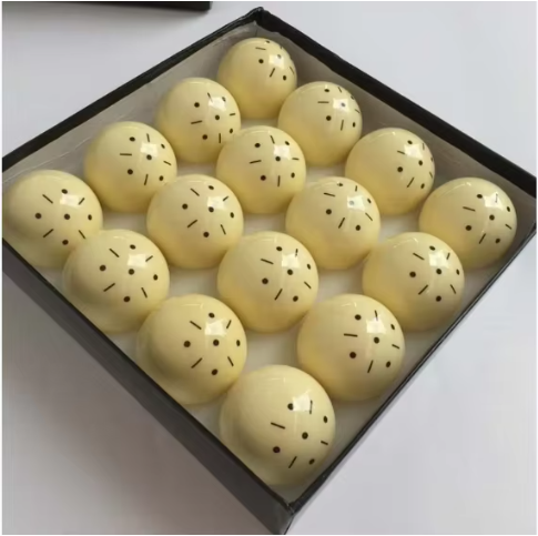 American billiards training practice ball with a size of 57.2mm and 5 black spots resin main ball, used for table tennis sports