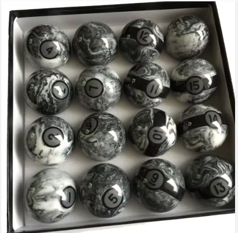 High quality 57.2mm phenolic resin pool billiards main ball with water collection ripple effect, complete box packaging