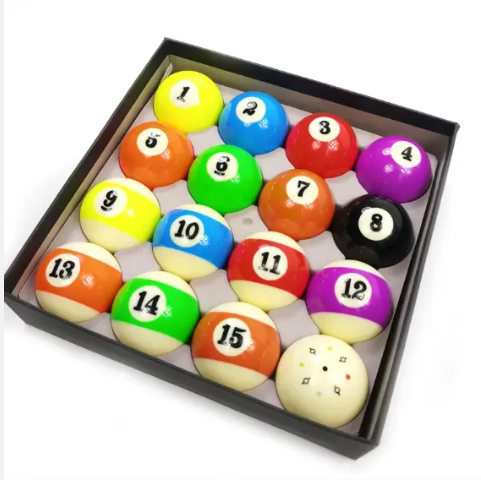 High quality resin 57.25mm nine ball club complete box set, durable colored pool club for sports use