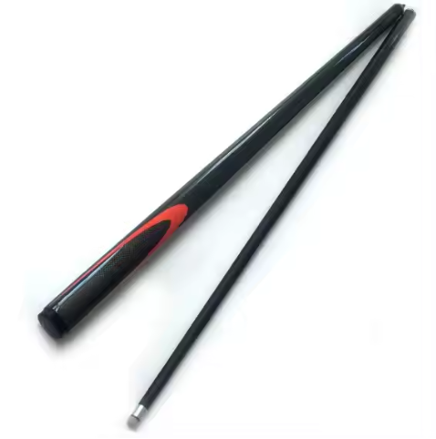 黑色碳纤维台球球杆9.5毫米尖端1/2分裂斯诺克球杆彩色批发与不锈钢接头