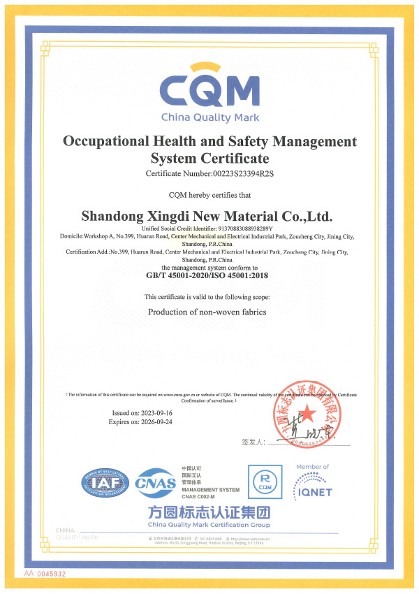 Occupational Health and Safety Management System Certification