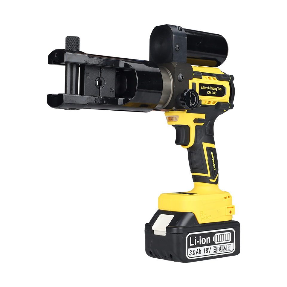 CM-300YellowElectric Hydraulic Crimping Tool and Lithium Battery-Powered Copper and Aluminum Terminal Crimping Tool