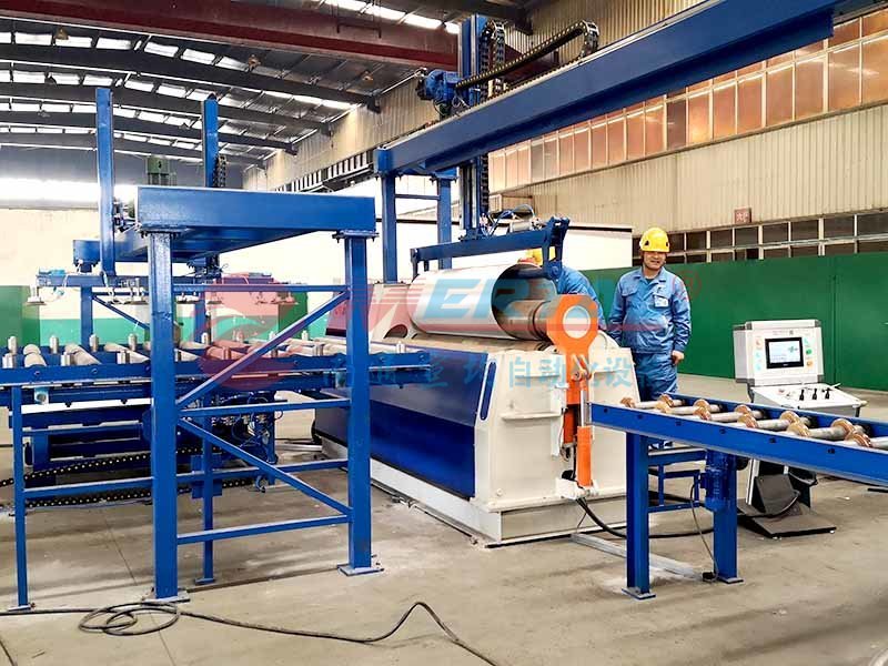 CNC four-roll plate bending machine production line