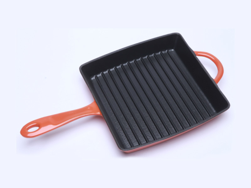 Enamel cast iron skillet Grill Pan-2