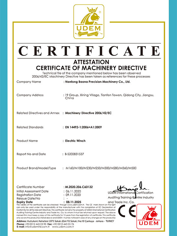 Bona NB2292 Certificate M