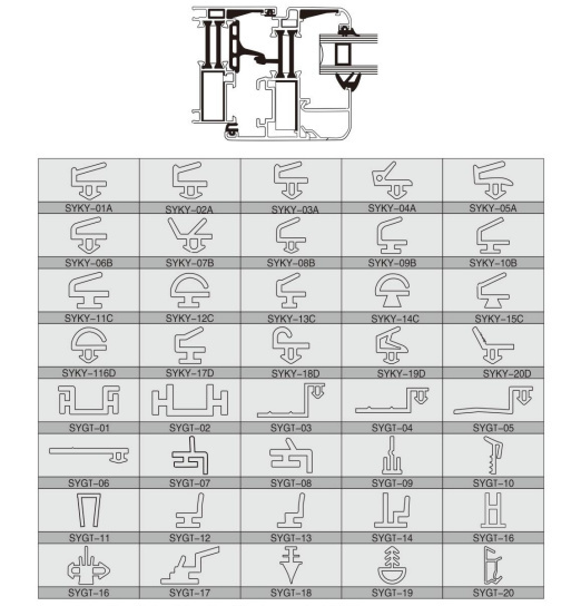 鋁合金門窗 密封膠條（E）