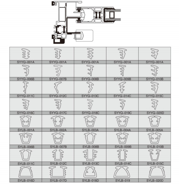 鋁合金門窗 密封膠條（C）