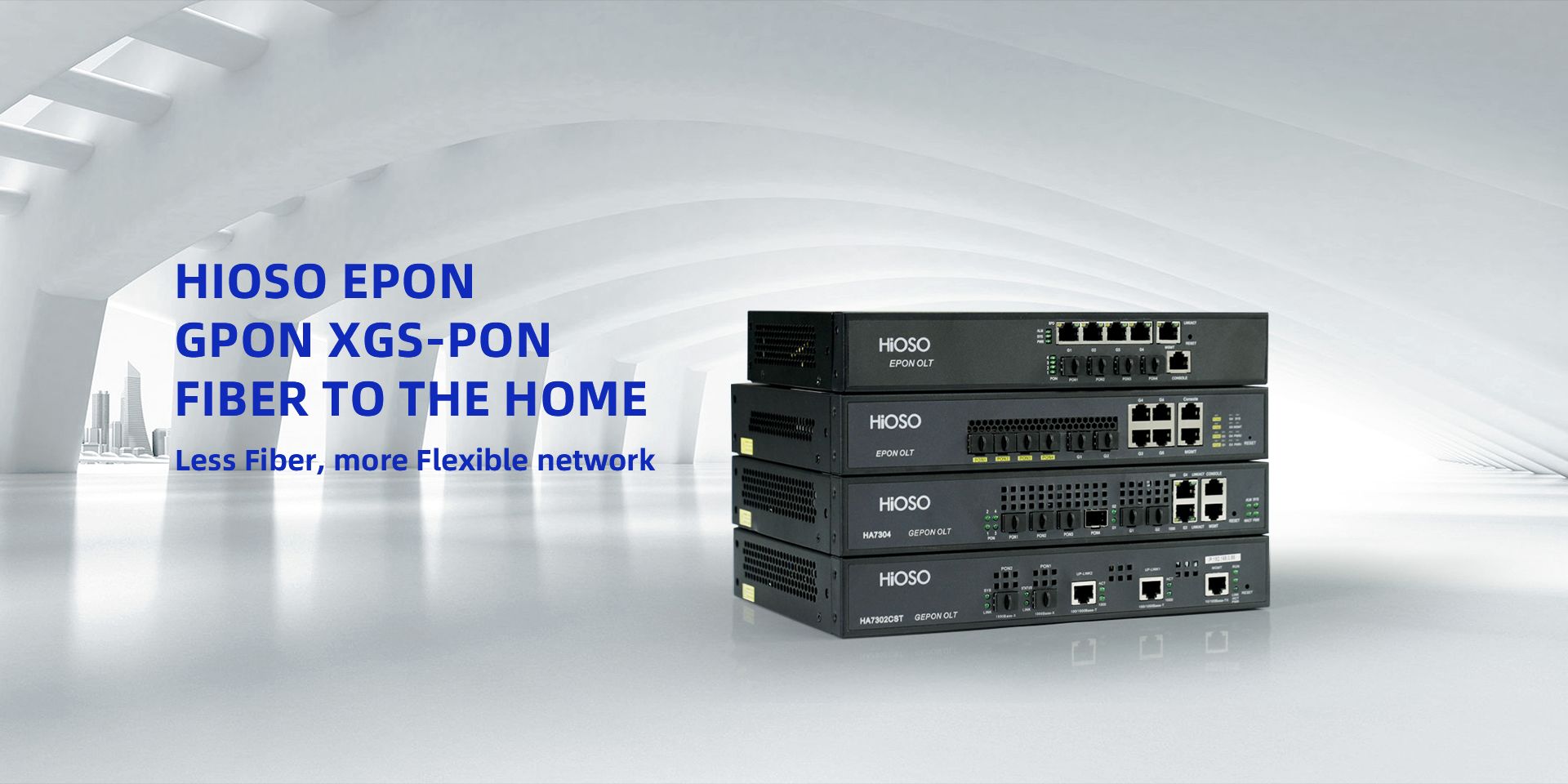 HIOSO EPON GPON XGS-PON FIBER TO THE HOME Less Fiber, more Flexible network