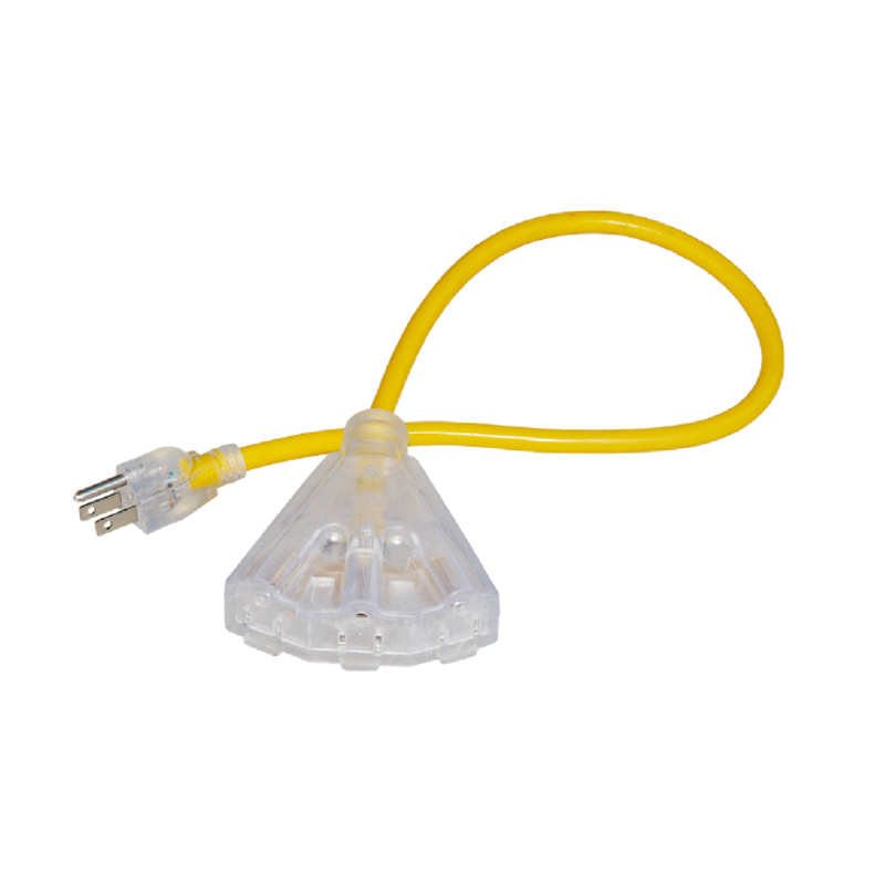 3 Conductor SJTW Multi-tap Outdoor Extension Cord-Flabellate Lighted 3 Conductor SJTW Multi-tap Outdoor Extension Cord-Flabellate Lighted