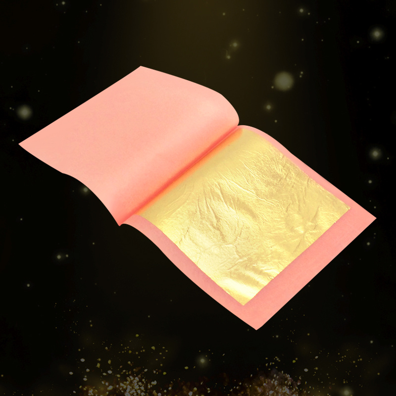 9.33*9.33cm Gilding Gold for Decorating Furniture Art Crafts Painting Red paper Pure Gold Leaf Foil Sheets