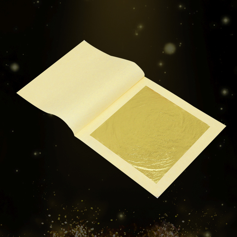 High Quality 24K Edible Gold Leaf Sheets Food Grade for Cake Baking Wine Coffee Decor Facial Spa 8x8cm Pure Gold Foil Sheets
