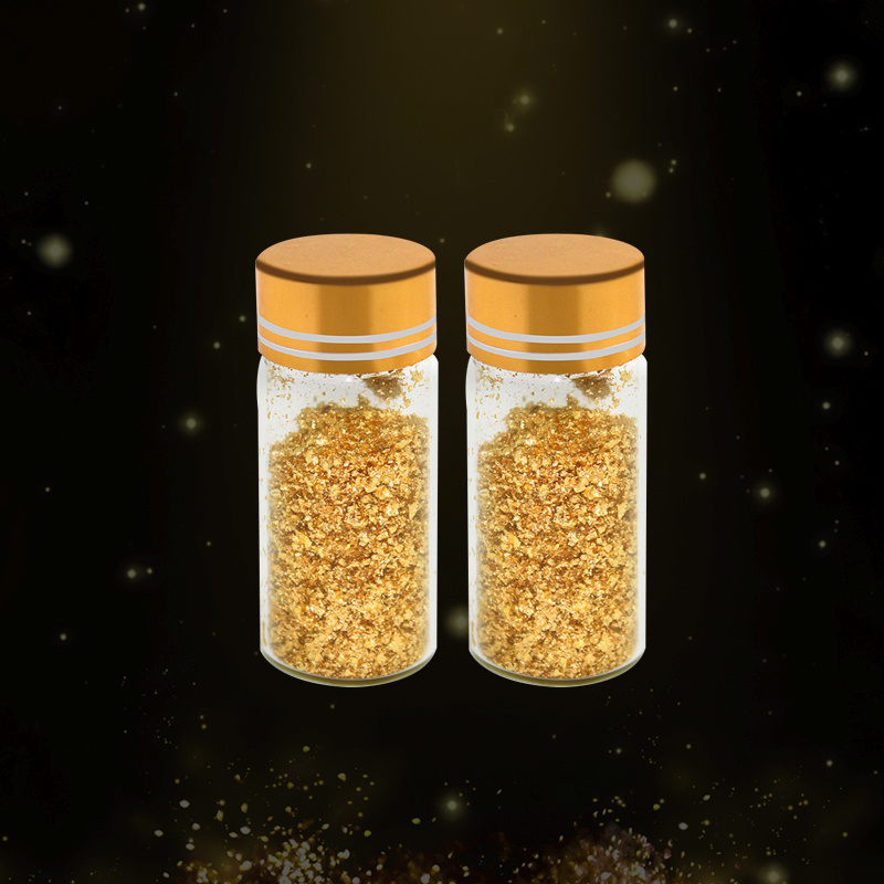 Genuine 0.1 g per Bottle 99.9% Pure Gold for Decorating Food Drinks and Edible 24 K Real Gold Leaf Foil Thin Powder