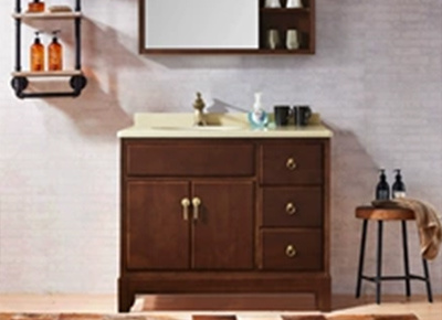 Integral bathroom cabinet