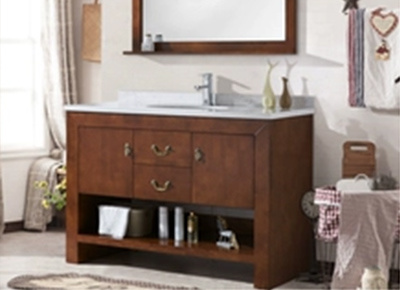 Integral bathroom cabinet