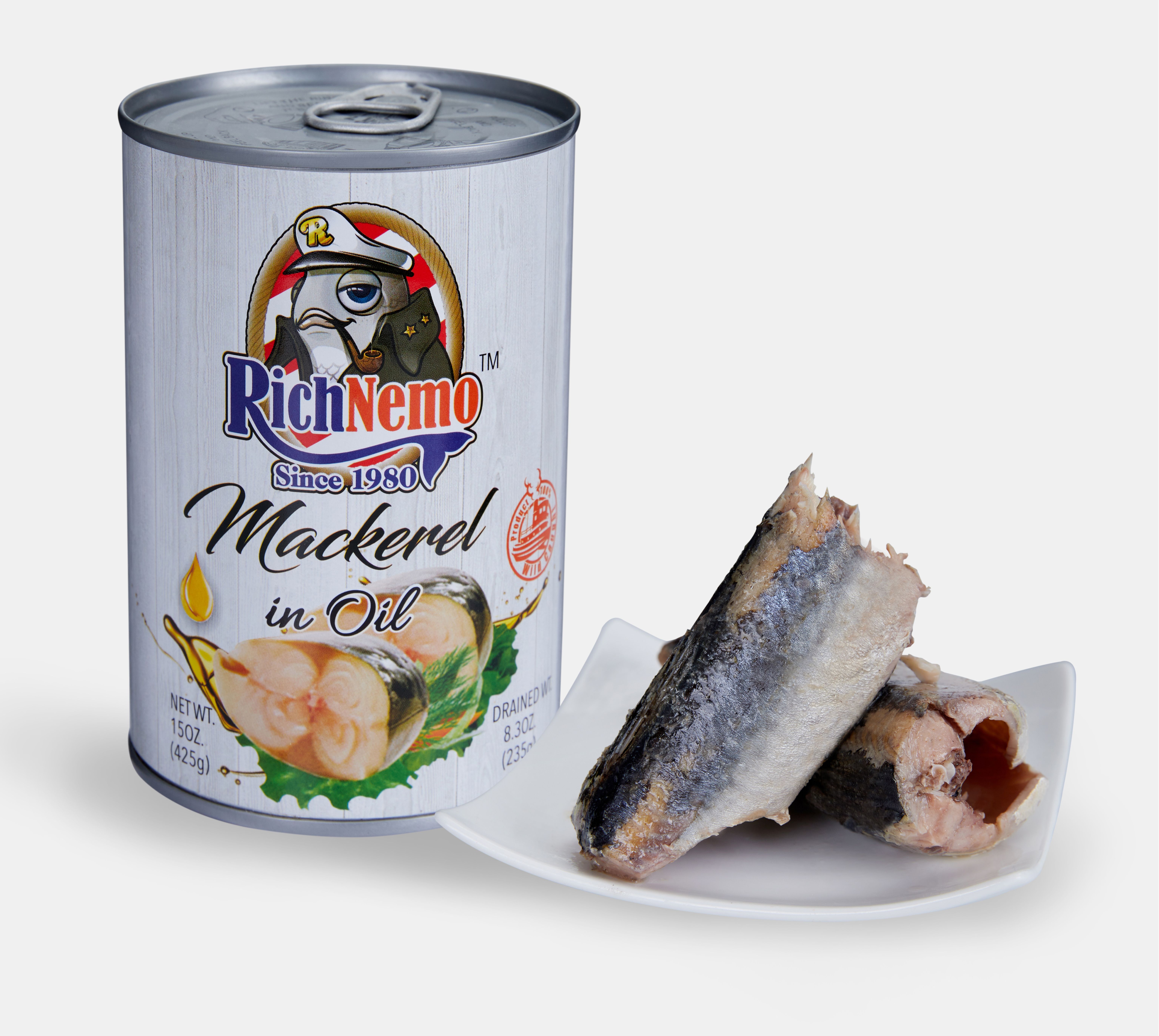 Canned Mackerl in Oil/Brine