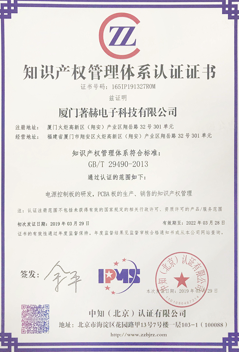Intellectual Property Certificate