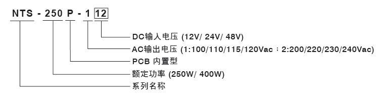 明緯逆變器NTS系列型號說明