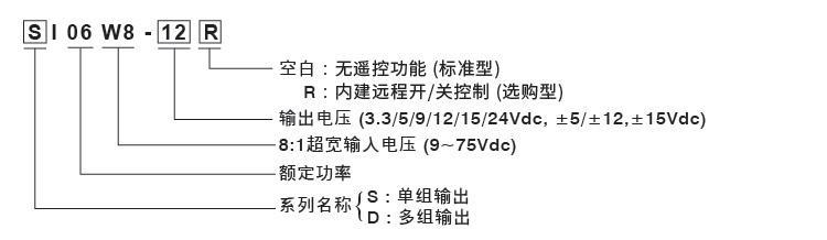 明緯SI06W8/DI06W8型號說明