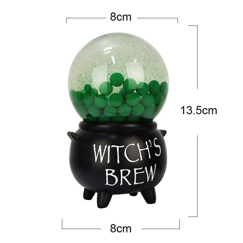 Green Bubbling Cauldron Snow Globe