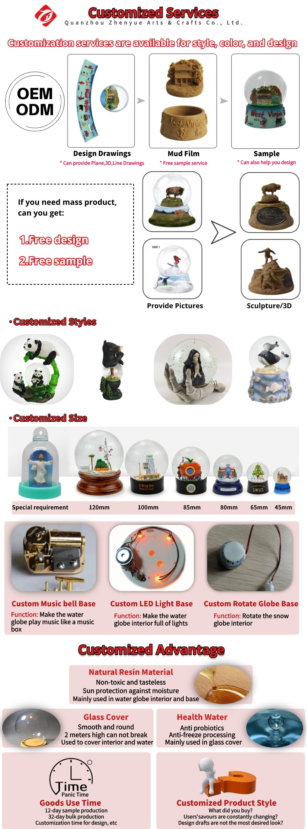 custom snow globe custom service