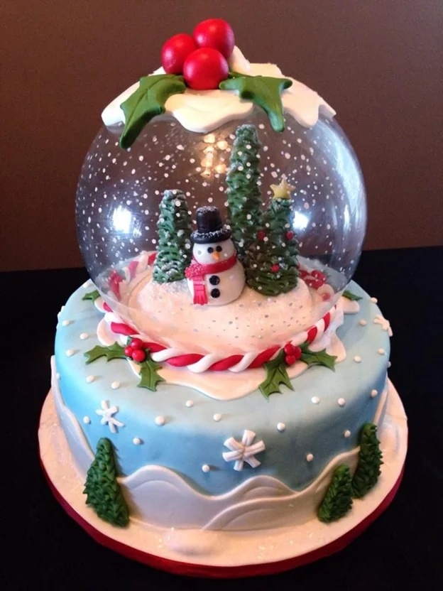 Christmas Cake Snow Globe