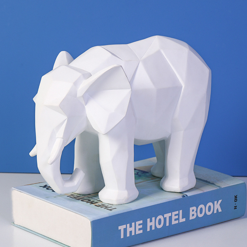Nordic Geometric Elephant Figurines
