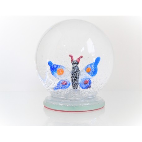 Blue Butterfly Snow Globe