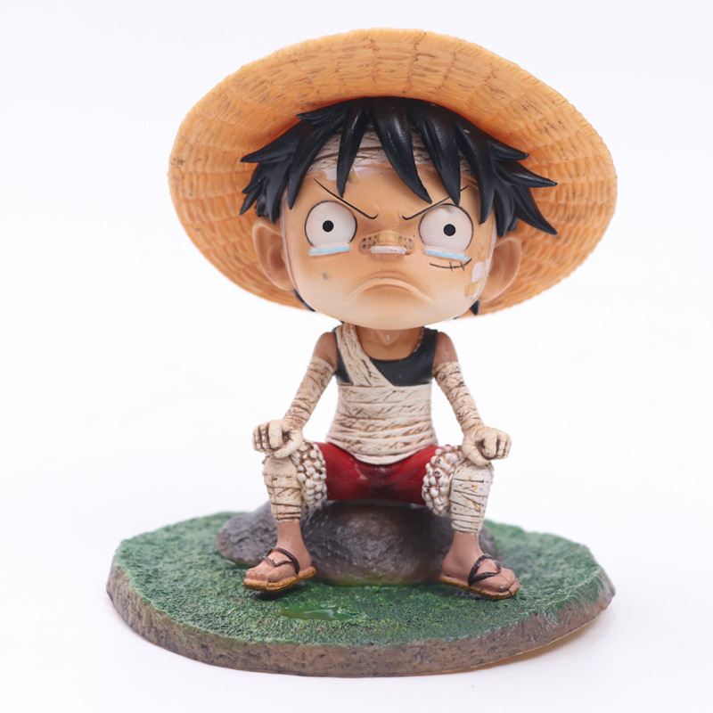 4.7in hot toys cute Japanese anime Childhood Bandaged Crying monkey d luffy action figure