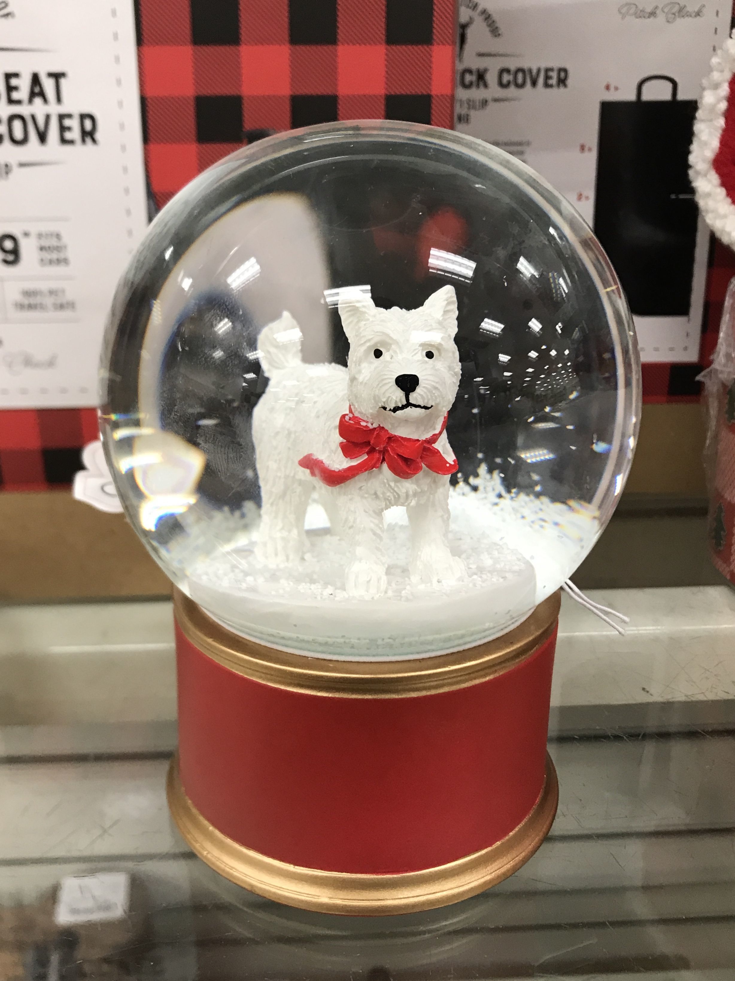 White Dog Snow Globes