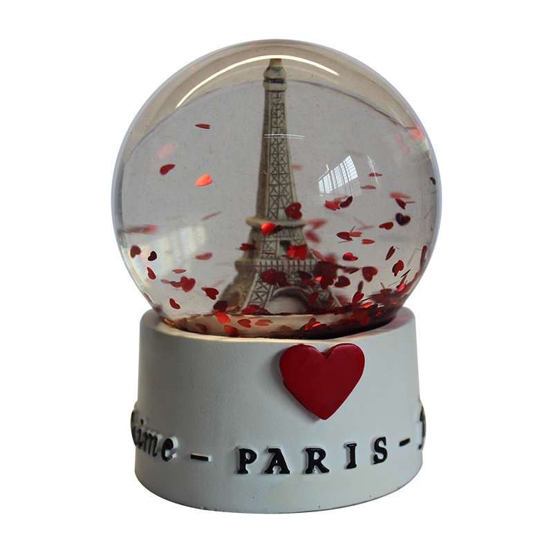 paris eiffel tower snow globe