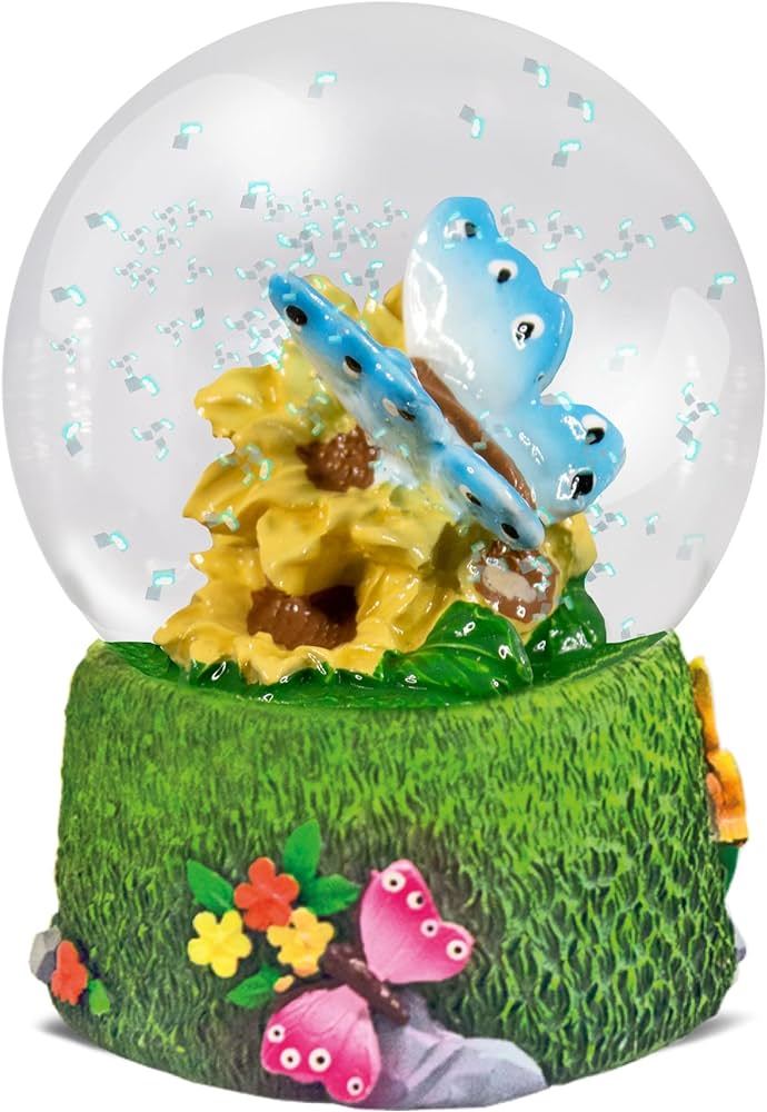 Jeweled Butterfly Musical Snow Globe