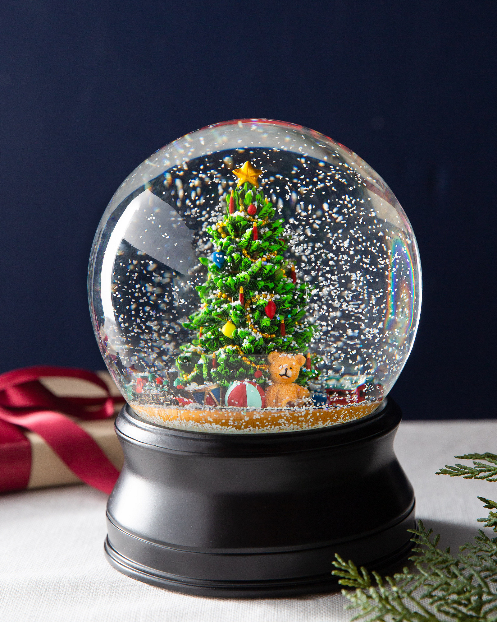 Snow Globe with Wooden Base