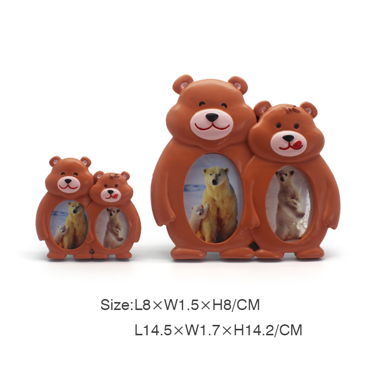 Brown bear double photo frame