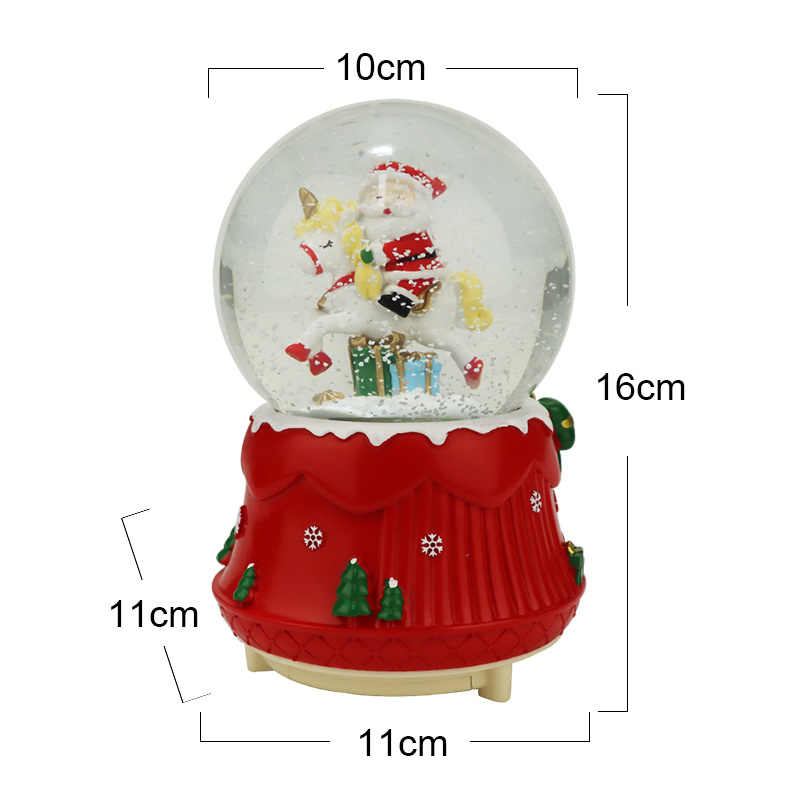Santa Unicorn Snow Globe