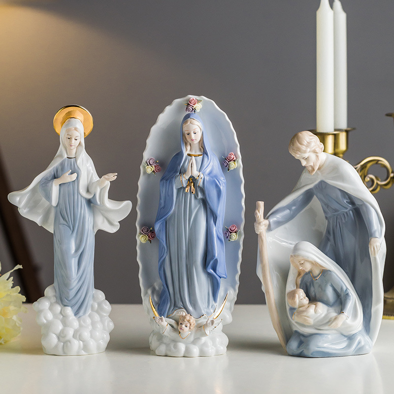 树脂工艺品室内装饰天主教圣装饰品麦当娜基督教耶稣家庭雕像