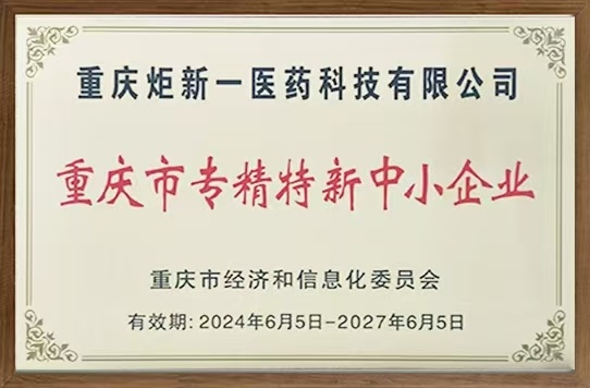 重慶市專精特新中小企業(yè)