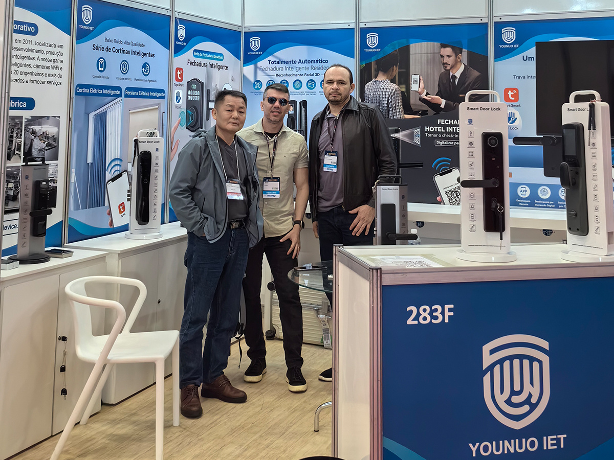 Shenzhen Younuo Intelligent Electronic Technology brilha na Exposição Brasileira de Segurança, garantindo pedidos de abundância para seus produtos Smart Door Lock