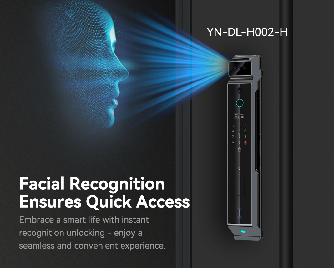 Aprenda sobre a função de reconhecimento facial da fechadura inteligente YN-DL-HO02-H e seu uso conveniente.